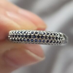 Elegant Silver and Blue Women's Ring